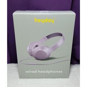 Heyday Wired Headphones - Purple - New In Box Sealed 3.5mm Aux Plug